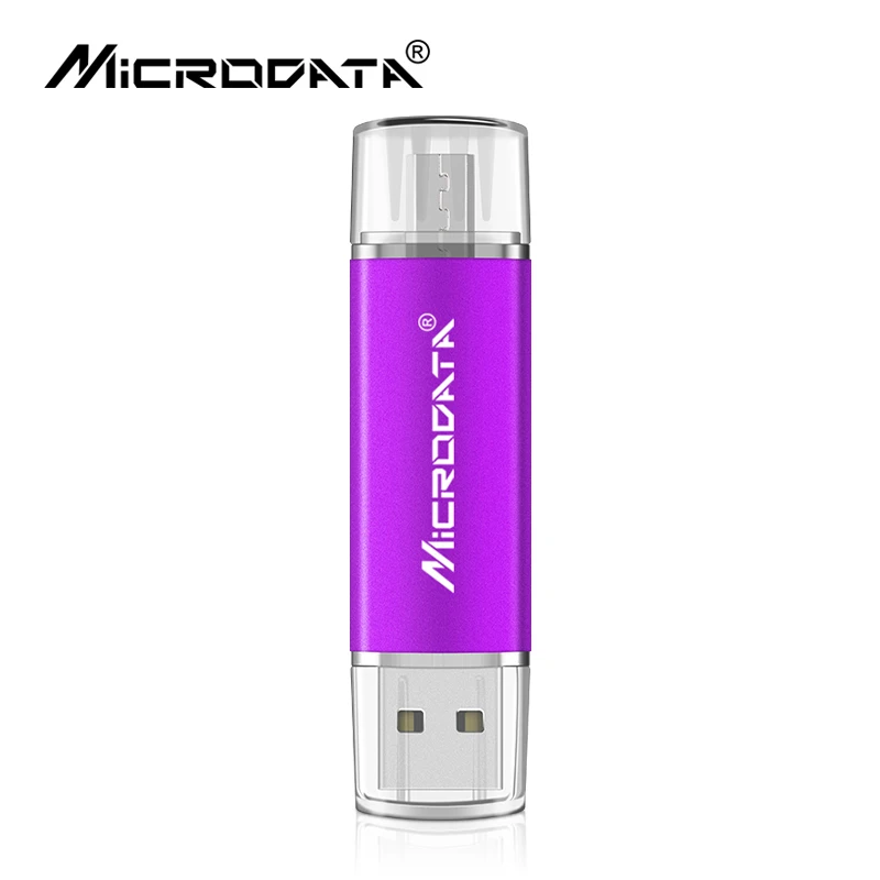 Фиолетовый 2 в 1 OTG usb 2,0 ручка-накопитель из алюминиевого сплава 4 ГБ 8 ГБ 16 ГБ флеш-накопители Флешка 32 Гб карта памяти 64 Гб OTG usb для телефона планшета - Цвет: Фиолетовый