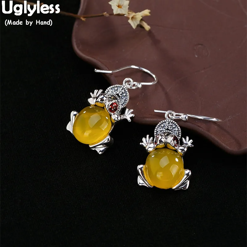 Серьги лягушки из 100% натурального серебра 925 пробы женские винтажные серьги