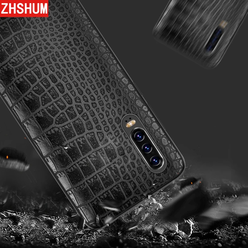 Роскошный чехол из искусственной кожи для Huawei P30 Pro Lite мягкий с крокодиловым