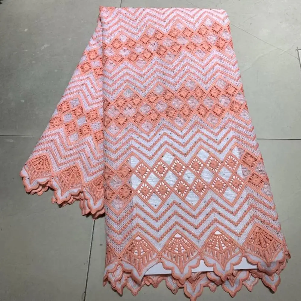 Африканская кружевная ткань высокого качества с вышивкой нигерийская из гипюра.
