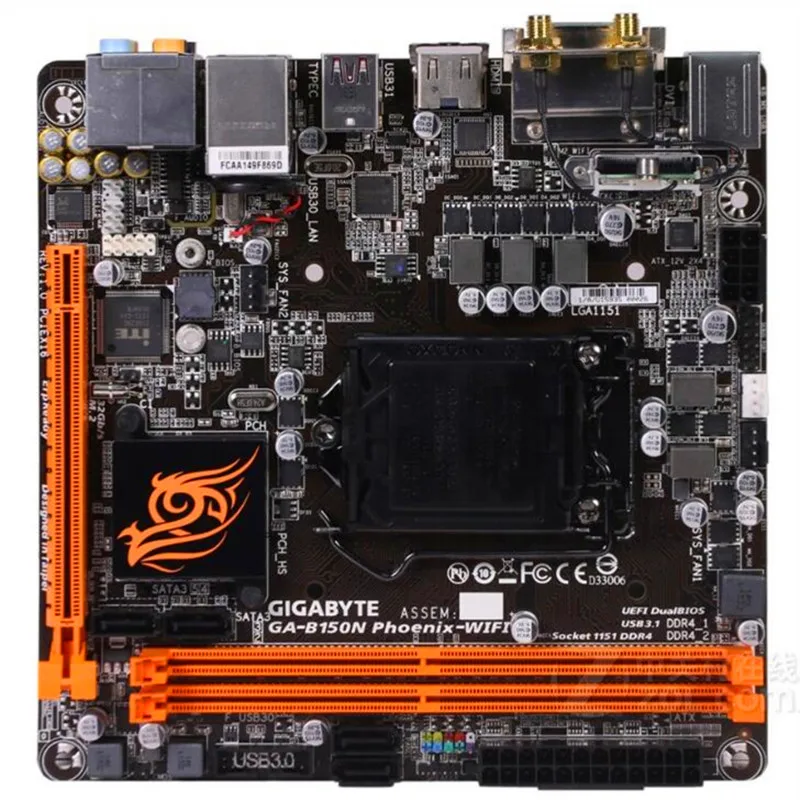 MINI-ITX ITX 17*17 LGA1151 для Gigabyte GA-B150N Phoenix-wifi оригинальная б/у настольная материнская плата B150 B150N Phoenix-wifi DDR4