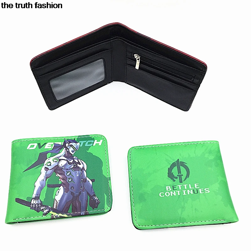 Кошелек overwatch game Genji Tracer marca двойной складной кошелек на молнии для игры в OW cion pocket
