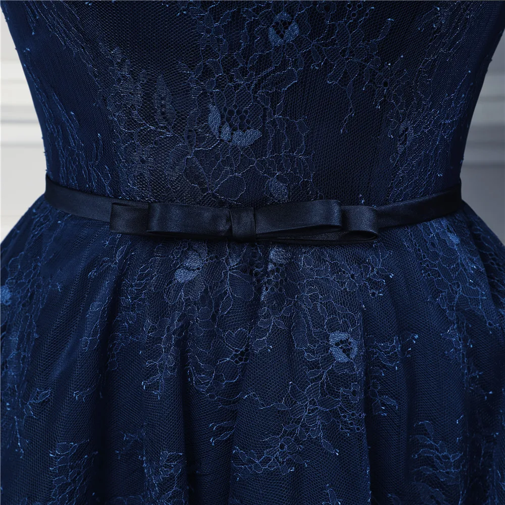 Темно синие длинные платья для подружек невесты Высококачественный кружевной в