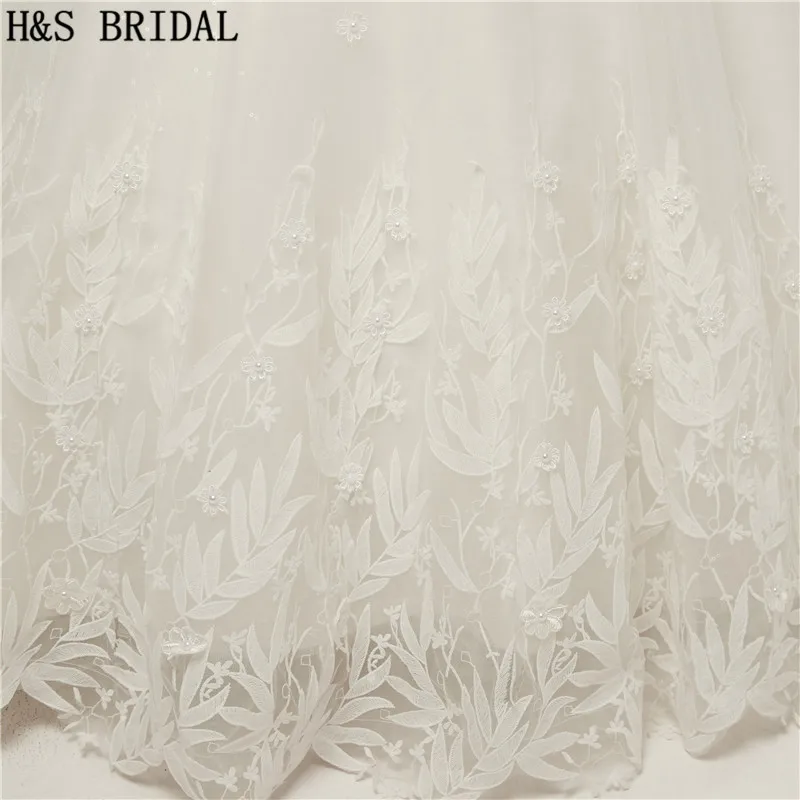 

H&S BRIDAL Lace ball gown wedding dresses crystals white elegant bride wedding gown vestidos de novia 2018