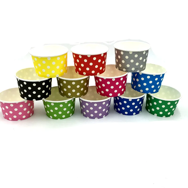 50 шт./лот чашки для мороженого в горошек одноразовые вечерние поставки с