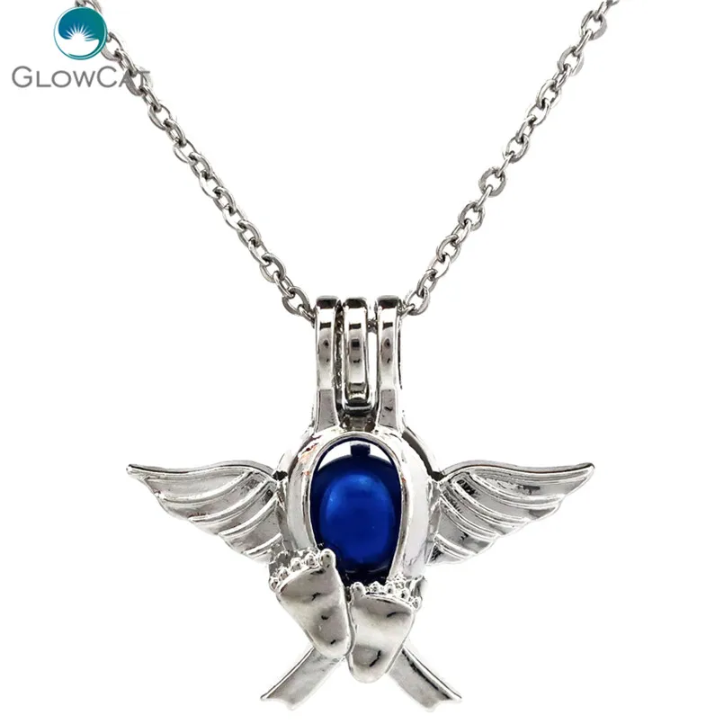 K697 милые красивые ангельские бусины для ног клетка аромадиффузор для эфирного масла медальон