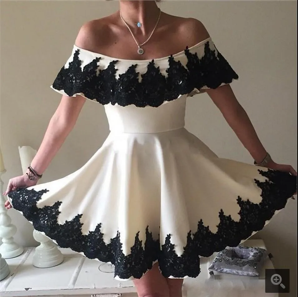 Новинка 2019 года цвета слоновой кости черный Короткое Платье Для подружки невесты