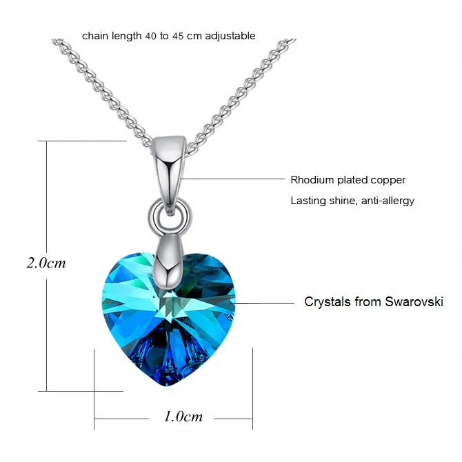 SPCLUB кристаллами от Сваровски мини XILION стильный элегантный кулон &quotСердечко&quot