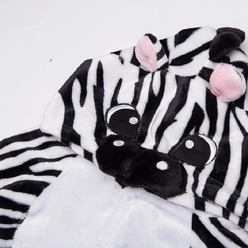 Cute Unicorn Animal Zebra Flannel Pajamas Children soft Onesies Unisex robe baby kids clothes Boys Girls Sleepwear Pyjama | Женская