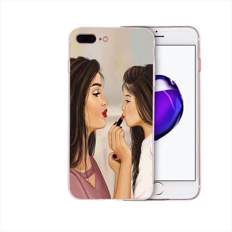 case 18 Мягкий чехол Красивая мама милый ребенок мультфильм дизайн для iphone 7 8 6s 6 plus чехол xs max x xr Coque 5S se 5 Funda - Цвет: case 18