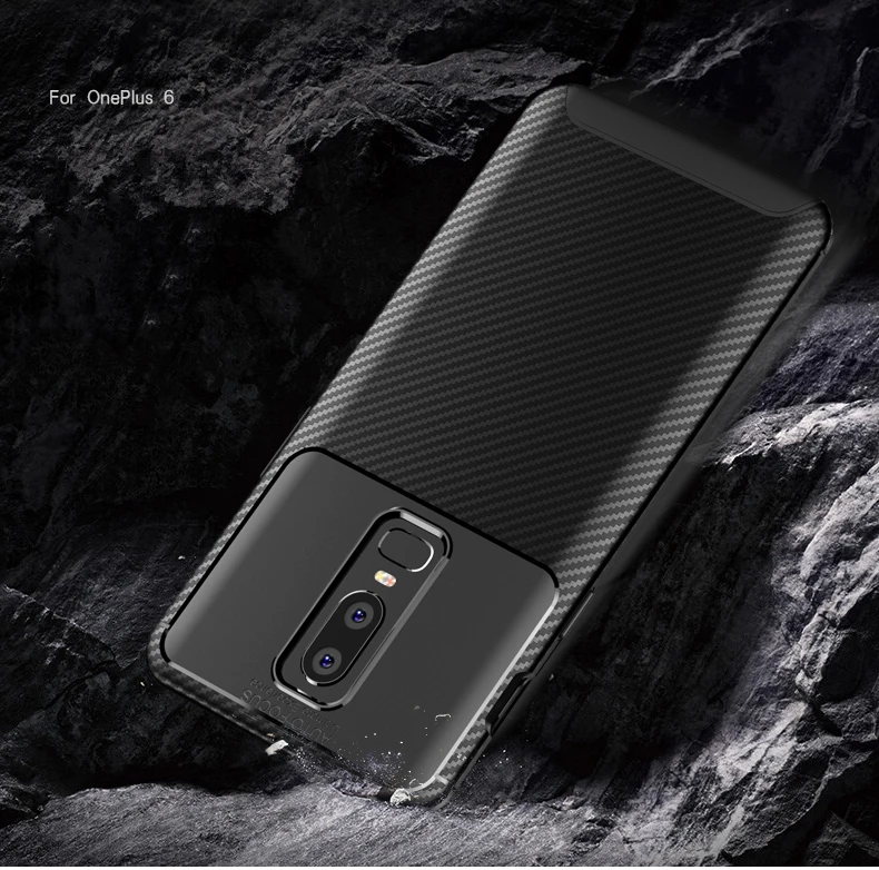 Чехол из углеродного волокна для Oneplus 6 A6000 тонкий прочный противоударный мягкий