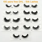 Бесплатная DHL 100 пар оптом ресницы многоразовые искусственные норковые ресницы ручной работы накладные ресницы для макияжа накладные ресницы