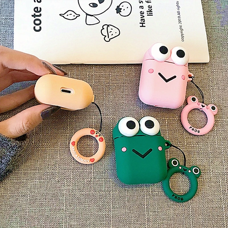 Мультяшный розовый Силиконовый чехол для наушников Anpanman frog с Bluetooth airpods защитный