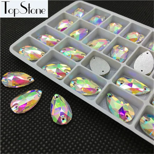 Crystal AB TopStone, много цветов, хрустальные стразы для шитья, пришивные камни, стекло для платьев, ювелирных изделий - Цвет: Crystal AB
