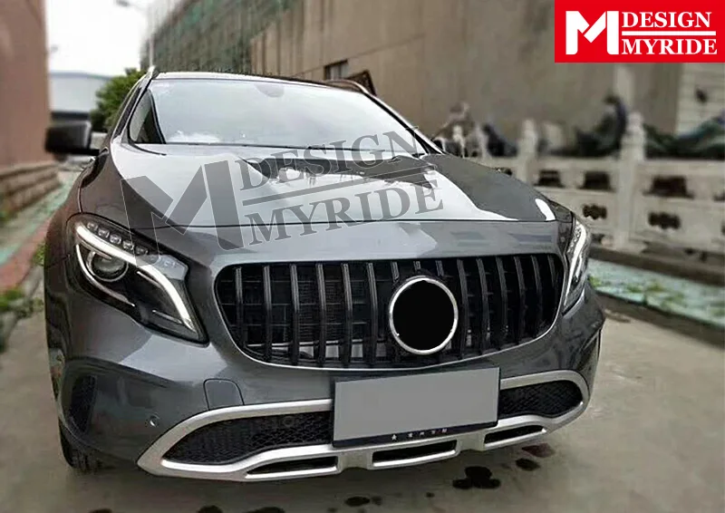 Для MercedesMB GLA X156 Спорт решетка гриль GTS стиль ABS черный GLA180 200 250 GLA45 Look переднего бампера грили без знак 17-в