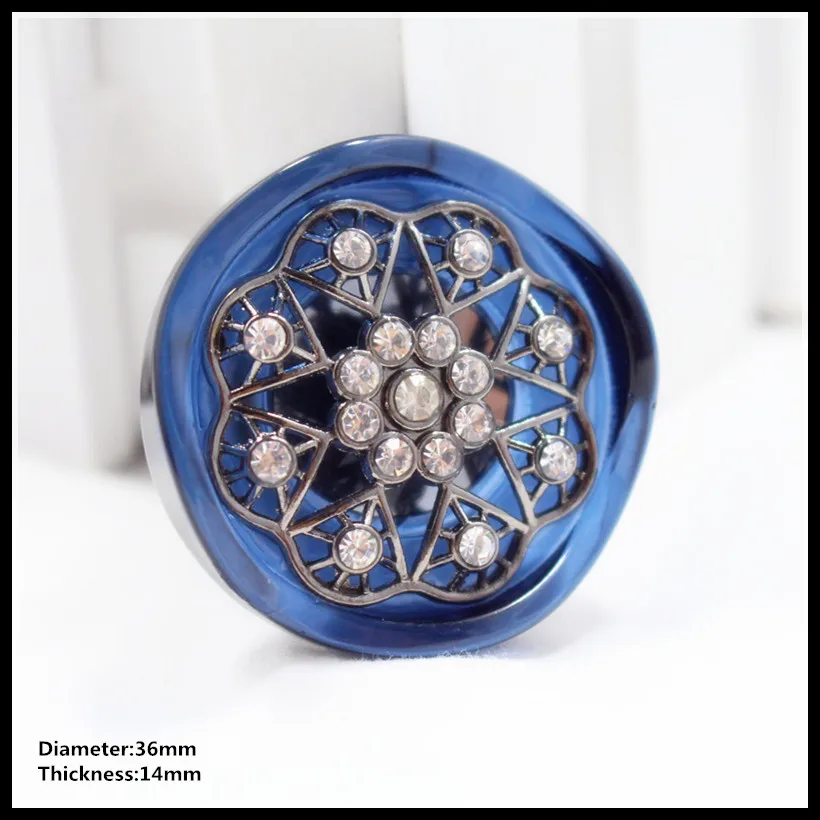 Черный никель 1 шт., Модные металлические акриловые меховые пуговицы разных размеров, пуговицы для норкового пальто. Стразы кнопки. Большой с бриллиантовой пряжкой. Аксессуар, t2 - Цвет: Черный никель
