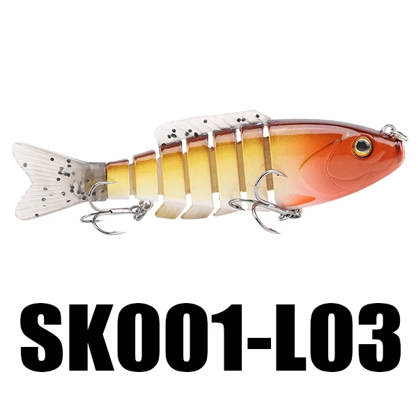 SeaKnight SK001 1 шт. плавающая приманка 80 мм 19 г рыболовные приманки 7 секций искусственный воблер соединенная оседающая на дно приманка с острыми крючками - Цвет: 1PC L03