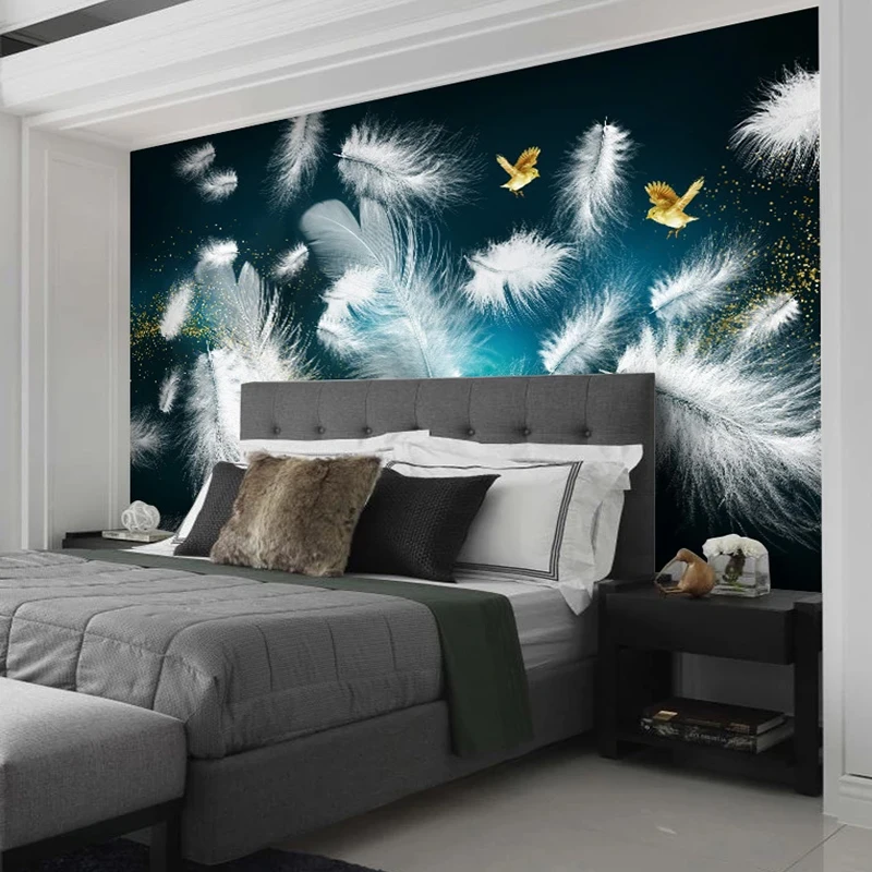 Фотообои s Европейский нордический минималистичный перьевая птица большая