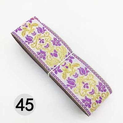 45 7 м/лот, тканая жаккардовая лента шириной 3,3 см, отделка геометрическим тотемным узором для штор и аксессуаров одежды, кружевная ткань HB188 - Цвет: 45