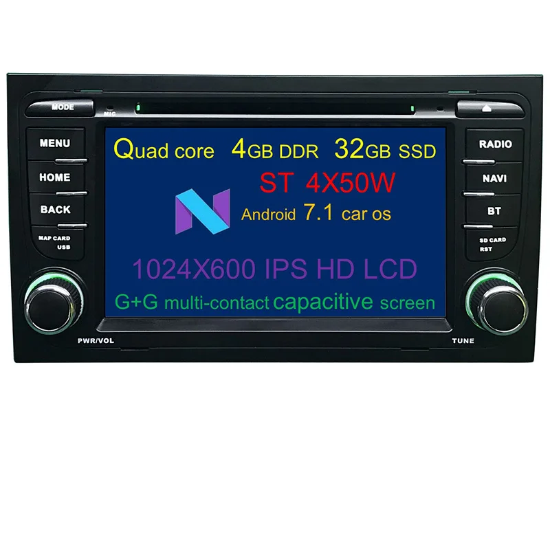 Бесплатная доставка Android 7 1 quad Creo 2DIN dvd-плеер автомобиля для Audi/A4 S4 RS4 gps
