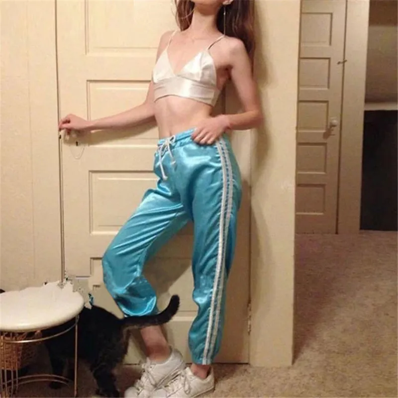 Hirsionsan Для женщин Брюки для девочек на лето и весну белая сторона Дамские шаровары