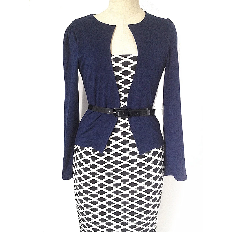 Новое поступление осени 2015 женские платья Лоскутная с клетчатым принтом