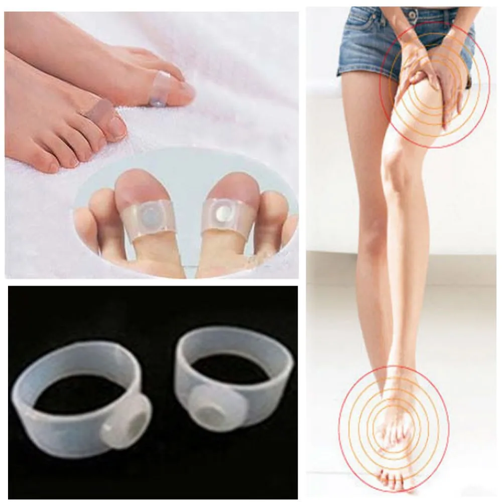

Hot! 2Pair Silicone Magnetic Foot Massage Toe Ring Durable Keep Fit Slimming Health Tool