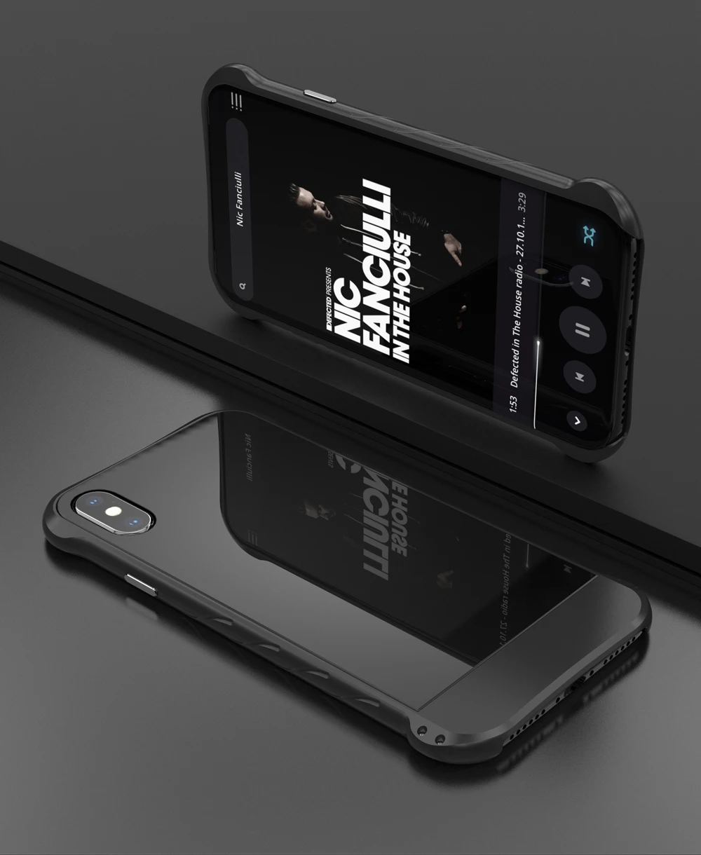 R-JUST Модный чехол для iPhone X Роскошная алюминиевая металлическая рамка+ задняя крышка из закаленного стекла для IPhone X 10 полная защитная оболочка