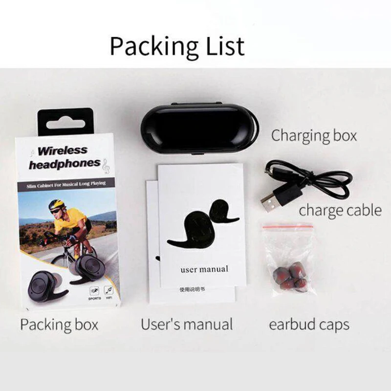 

TWS FF208 Bluetooth earphone Twins Portable Mini Wireless Ear Bud Stereo for phone with charging cradle