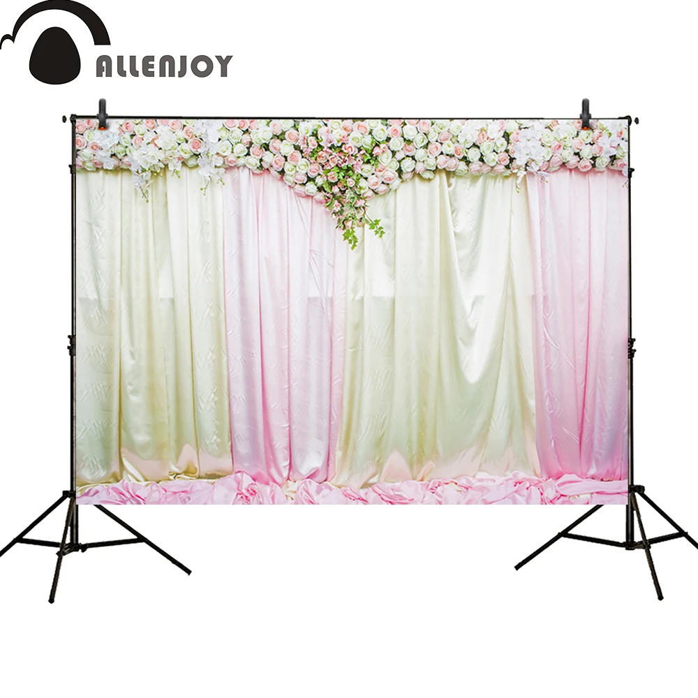 

Фотография Allenjoy, цветы для вечевечерние, настенные шторы, свадебный душ, баннер на день рождения, новорожденный стенд