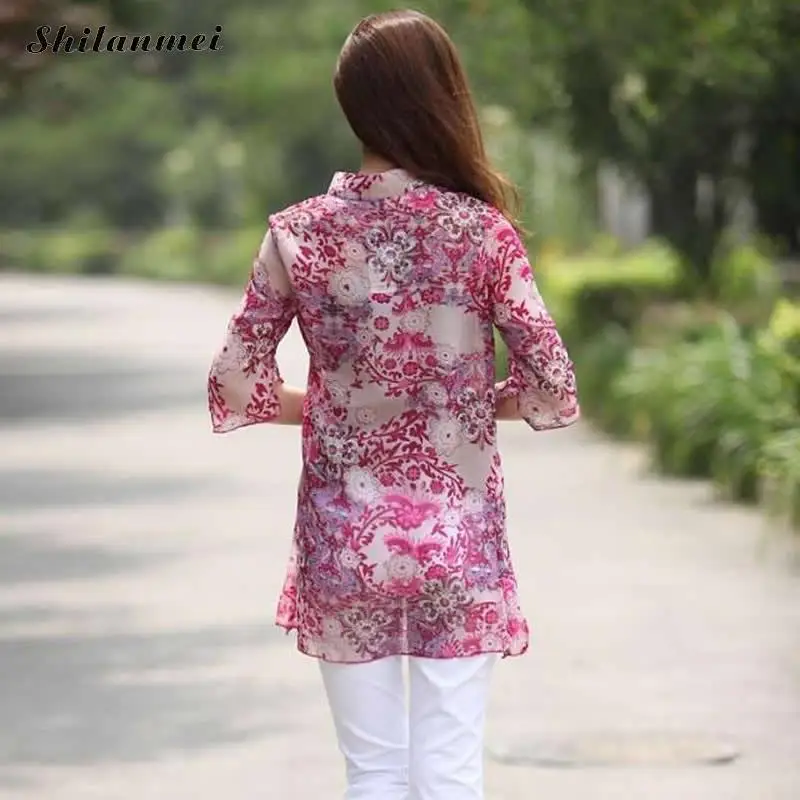 Boho блузка с коротким рукавом повседневные женские топы блузы цветочным принтом