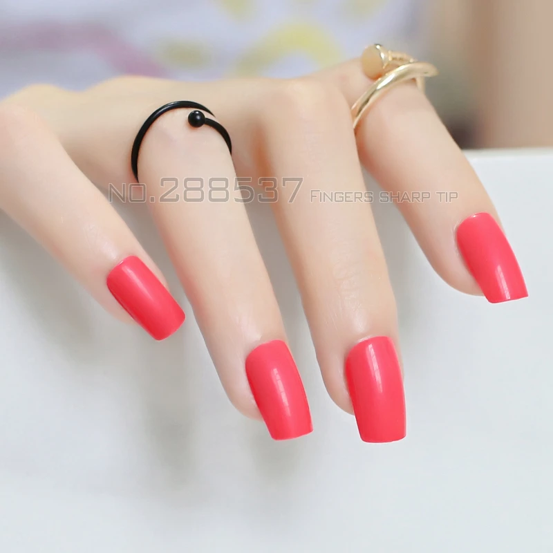 Накладные ногти ярко красного цвета 24 шт. R27 L052|false nails|colored false nailsacrylic arts |