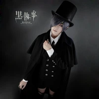 black butler anime ciel phantomhive cosplay cartoon halloween cos woman man cosplay funeral costume