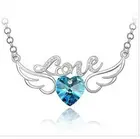 Модные женские ожерелья стразы с кристаллами сердце ангел любовь муха кулоны