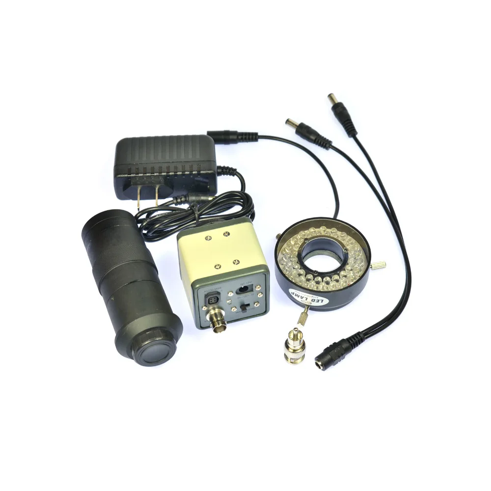 1200TVL BNC цифровой промышленный микроскоп камера 100X зум C mount объектив 40 LED Кольцевой