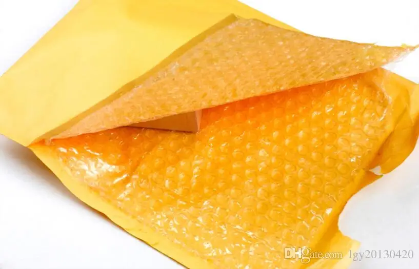 100 шт./упак. желтая пузырчатая обертка-конверт пакеты для упаковки полиэтиленовые