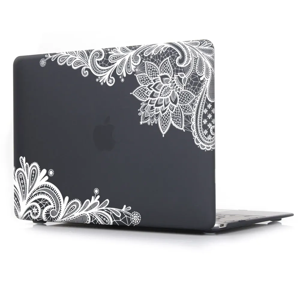 Модный матовый чехол с узором для MacBook Pro 13 15 A2159 retina 12 Mac book Air 13 специальный подарок - Цвет: black