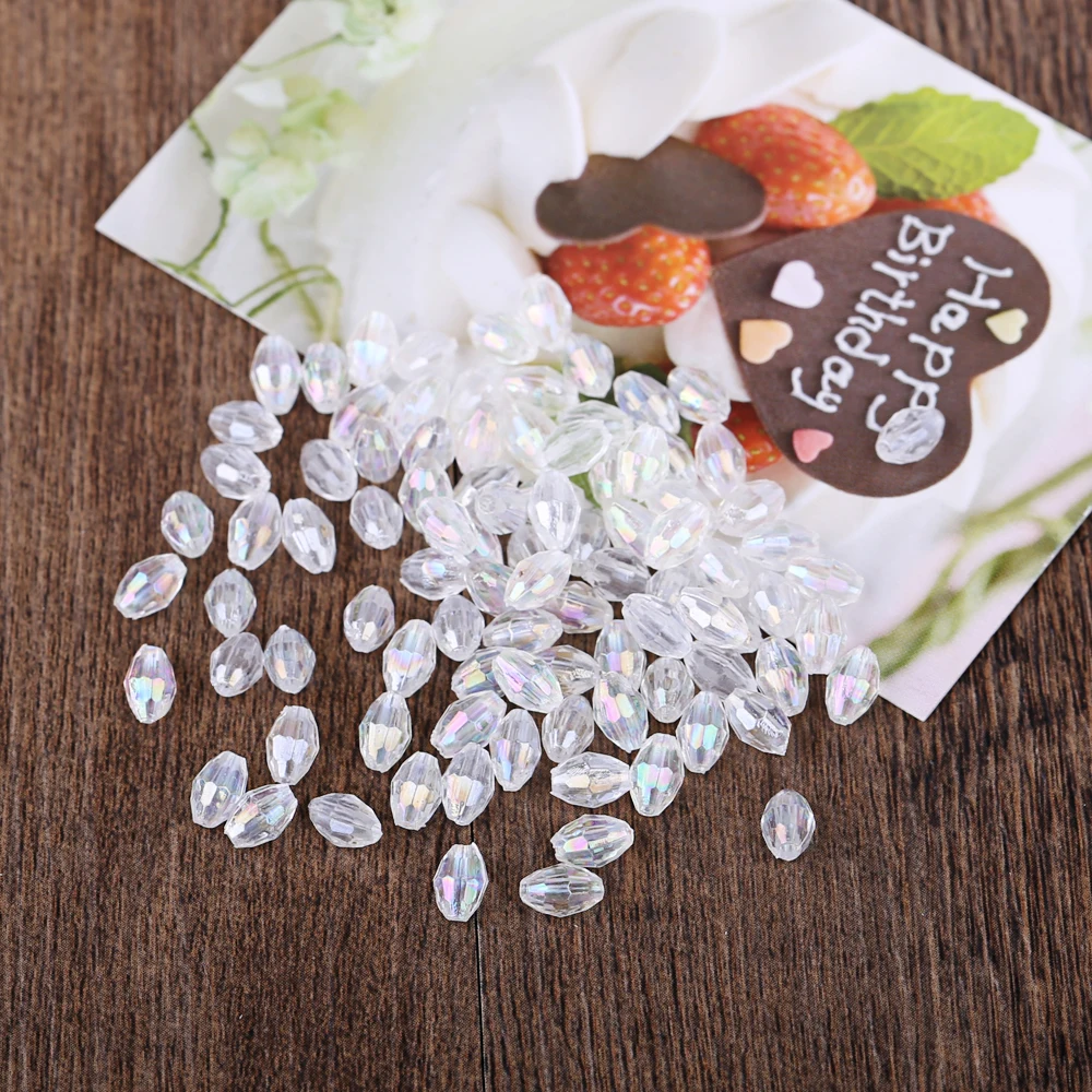 450 шт акриловый бисер овальная форма Пластиковые прозрачные цветные бусины для DIY