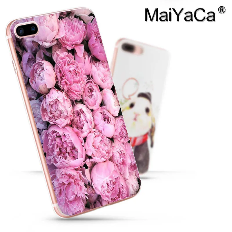 MaiYaCa цветы розовые пионы печатным рисунком защитный чехол для телефона iPhone 6S 6plus 7