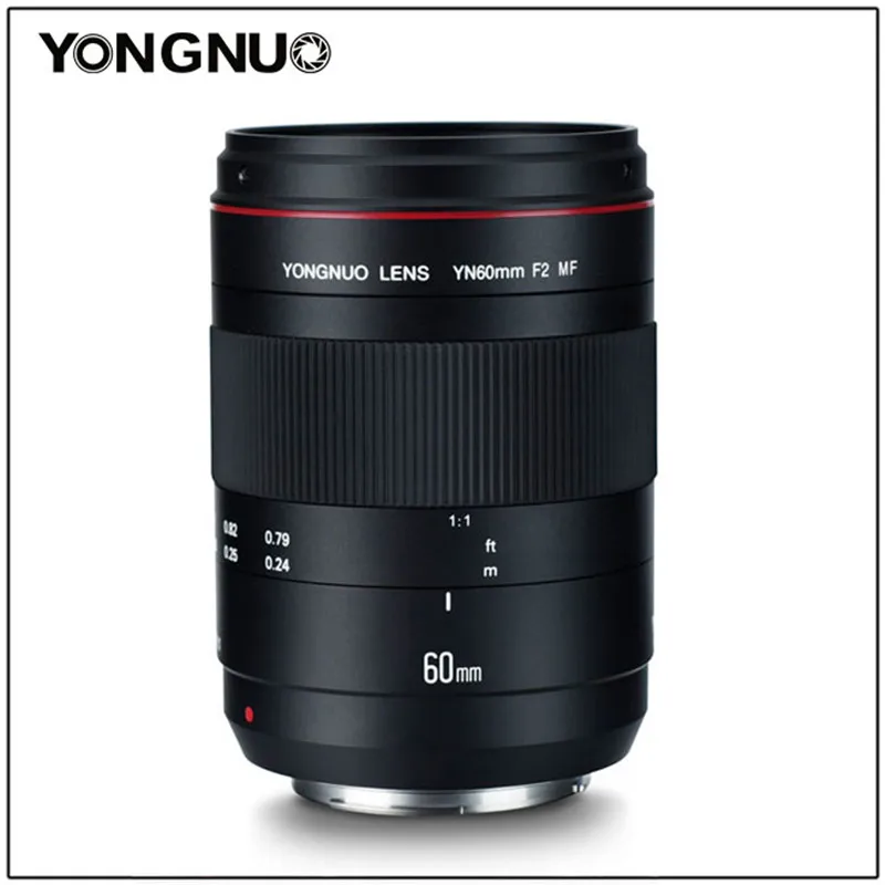 YONGNUO YN60mm F2 MF 0,234 m макро объектив ручной фокусировки с индикатором расстояния для Canon EOS 70D 5D2 5D3 600D DSLR камеры