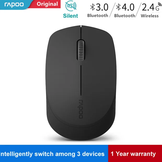 M100 Dark gray Rapoo Silent Беспроводной Оптический Мышь с Bluetooth 4,0/2,4 РФ 3,0 г Mute мини Бесшумная мышь для Macbook PC ноутбук - Цвет: M100 Dark gray