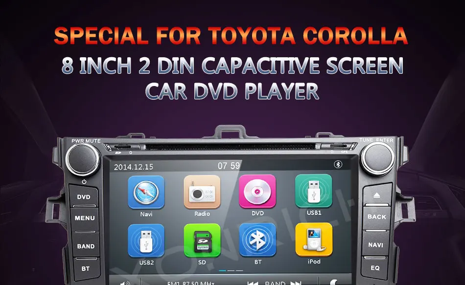 Xonrich автомобильный стерео 2 Din dvd-плеер для Toyota Corolla 2007 2008 2009 2010 2011 мультимедиа навигация Авторадио головное устройство