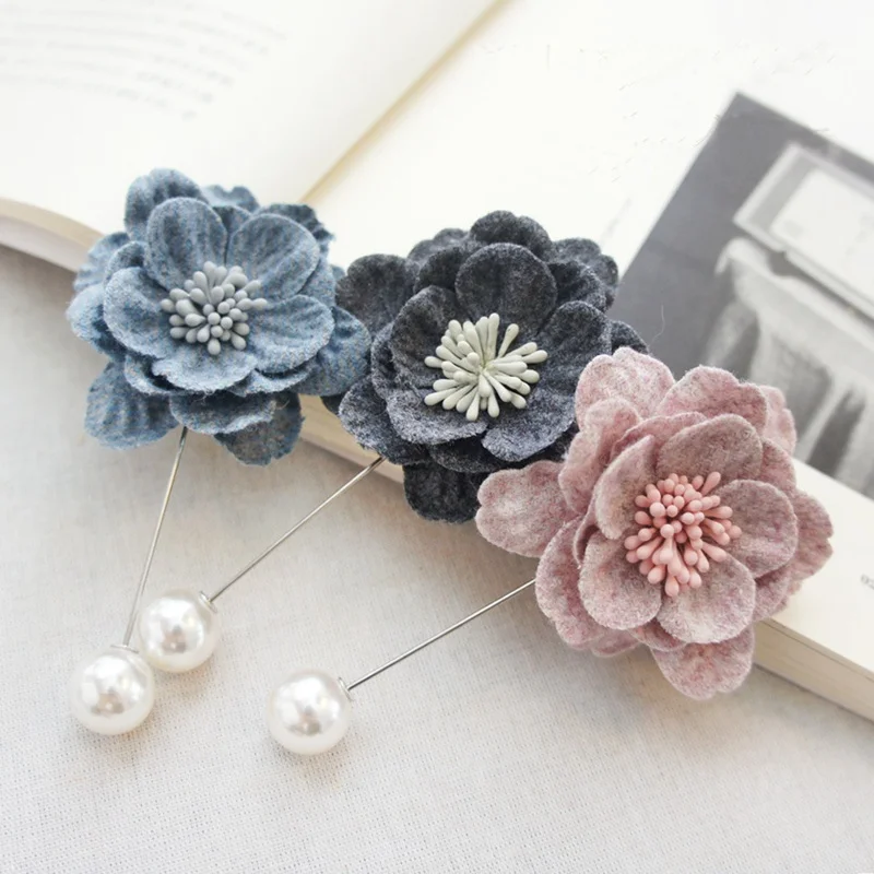 Высококачественная корейская мода новая ткань цветок лук брошь для кардигана