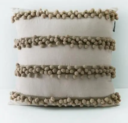 

creative unique pattern wool balls cushion cover cute striped pillow cover throw pillow case lumbar pillowcase home decoration