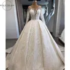 Роскошное Свадебное платье Дубай с бисером 2019, элегантные свадебные платья с длинным рукавом, индивидуальное женское свадебное платье