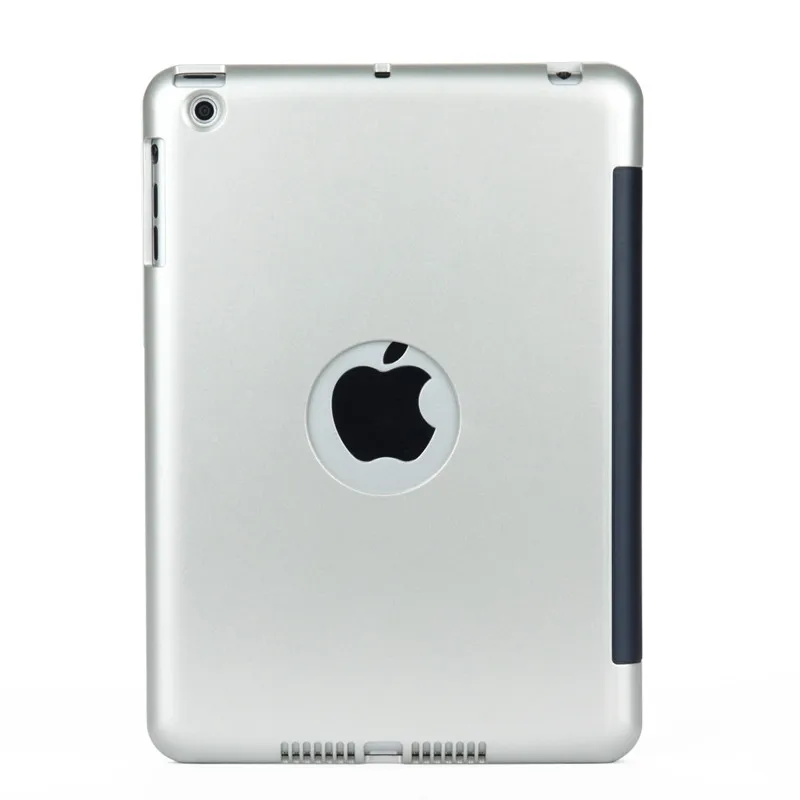 Для iPad Mini 1/2/3 чехол с 7 цветами с Подсветкой Bluetooth клавиатура для iPad Mini 1 Mini 2 Mini 3 откидная подставка планшет клавиатура чехол - Цвет: Silver