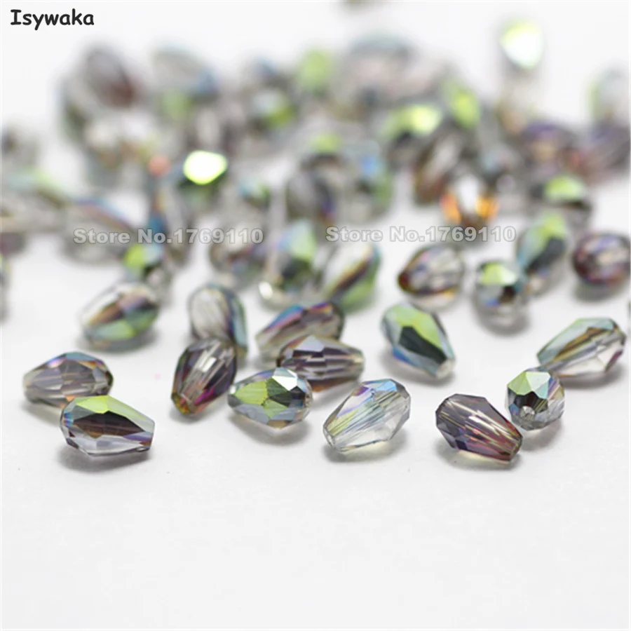 

Isywaka 100 шт Горячий светильник зеленый цвет граненые каплевидные бусины Австрийские хрустальные бусины с каплями для самостоятельного изгот...
