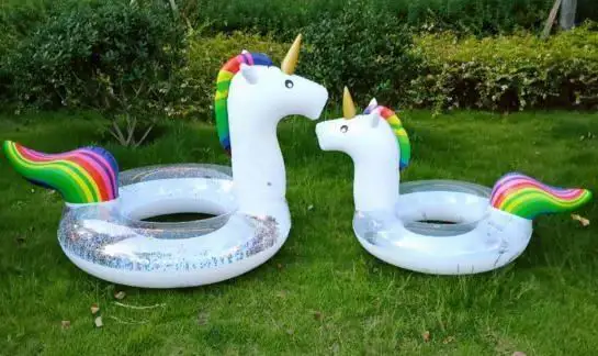 Гигантский Блестящий Единорог надувные кольца для плавания взрослых бассейн