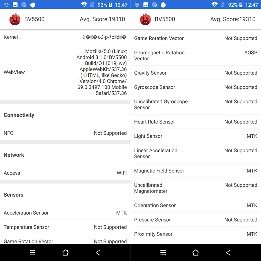 Blackview BV5500 5," IP68 Водонепроницаемый Прочный Открытый Смартфон 2 ГБ+ 16 ГБ Android 8,1 4400 мА/ч, Две сим-карты 18:9 мобильного телефона