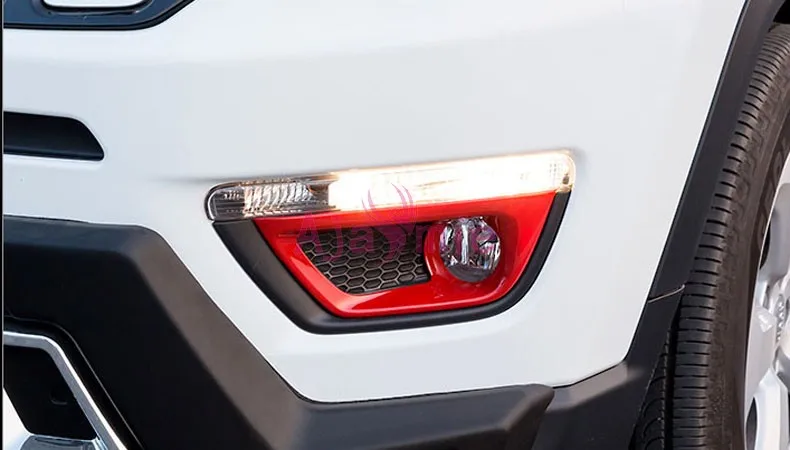 Хромированный автомобильный Стайлинг красный цвет передняя противотуманная